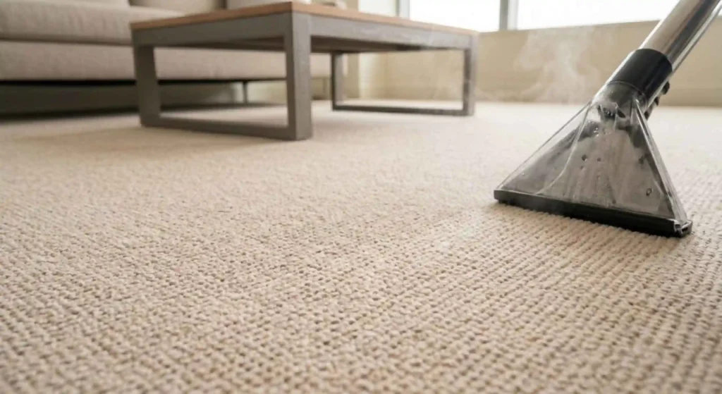Clean healthy carpet after professional deep carpet cleaning