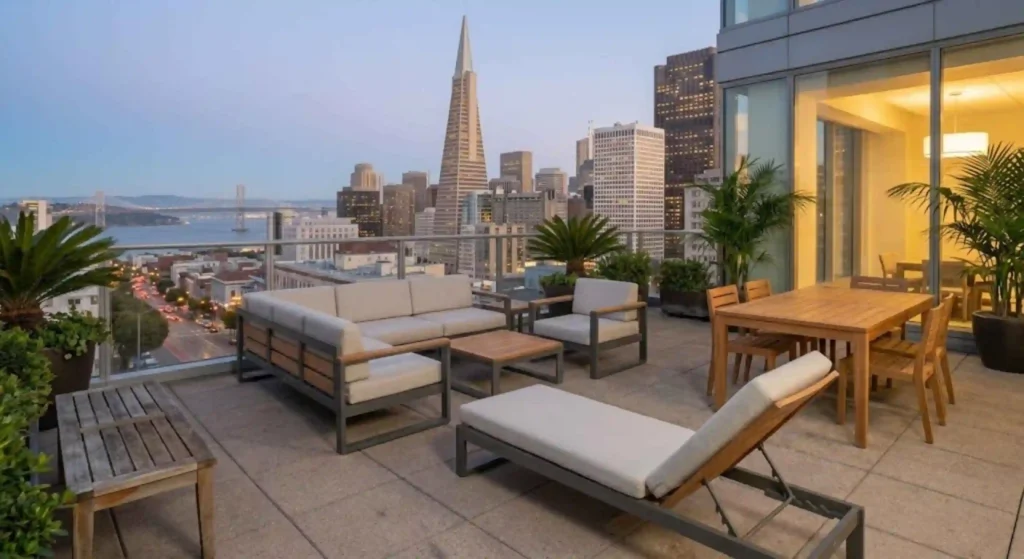 Clean outdoor patio furniture after professional upholstery cleaning