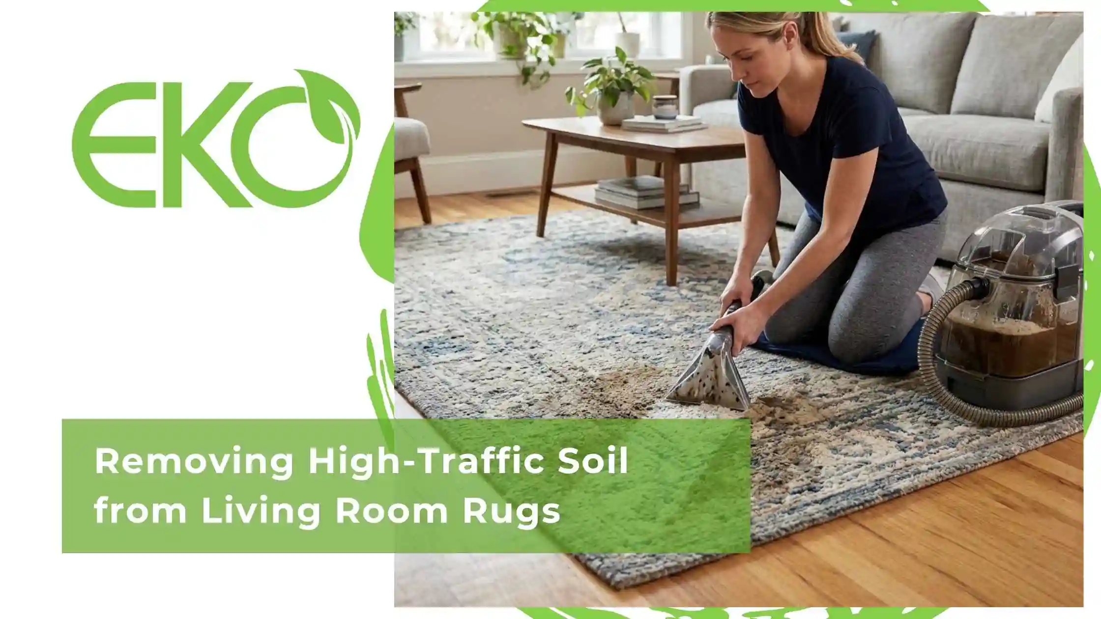 Removing High-Traffic Soil from Living Room Rugs